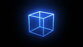 Blue Neon Cube Rotation | FREE Futuristic 3D Motion Graphic Background Loop