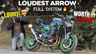 Loudest Arrow Full system in Kawasaki Z900 😍 | Arrow Pro Race Titanium Exhaust |