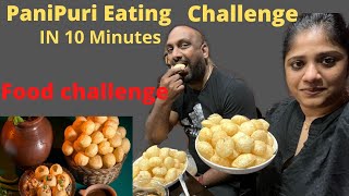 10 min la 50 Panipuri Eating Challenge/Couple's Food challenge /USA TAMIL VLOGS