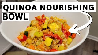 HIGH PROTEIN Quinoa Chickpea Veggie Bowl RECIPE | VEGAN