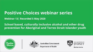 Culturally-inclusive alcohol and drug prevention for Aboriginal and Torres Strait Islander youth
