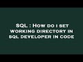 SQL : How do i set working directory in sql developer in code