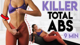 KILLER TOTAL ABS BURN 🔥 Ab Tone, Shred & Fat Burn | 9 min Workout