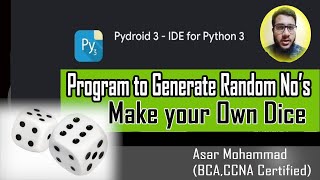 python program to generate random numbers||python program to make a dice