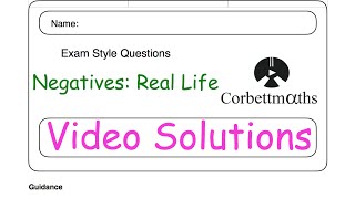 Real Life Negatives Answers - Corbettmaths