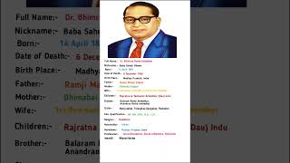 Dr Bhimrao Ambedkar Biography || डॉक्टर भीमराव अम्बेडकर जीवन परिचय #भीम #bhimraoambedkar