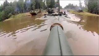 T-90 Tank Diving Under Water - Great Footage