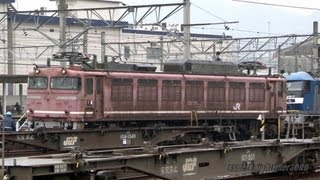 JR貨物 DE10 1055号機+EF81 2号機(ムド) 入換作業 広島機関区 2012.12