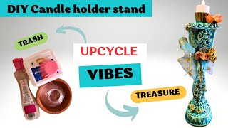 DIY|How To Make Decorative Candle Holder From Recycled Plastic Waste containers|Best out of waste💡🛠️