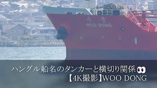 ハングル船名のタンカーと横切り関係👀【4K撮影】WOO DONG