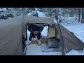 Hot Tent Camping In Heavy Snowfall