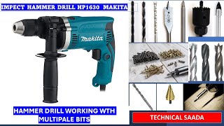 IMPECT HAMMER DRILL WORKING WITH MULTIPALE BITS BRAND MAKITA HP1631 13MM/16MM/30MM #trending #diy