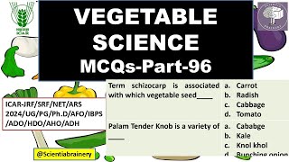 Vegetable Science-ICAR/ASRB(Part-96) #aho #jrfhorticulture  #icarnet #jrf2024 #ASRBNET2024 #net2024