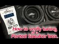 Ported Subwoofer Enclosure - How to find or Verify Actual Tuning Frequency - SMD IMSG