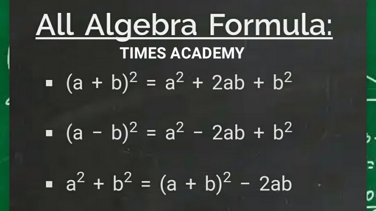 Algebra Math Equations Formulas