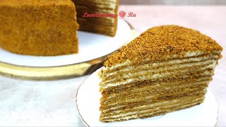 Caramel honey cake with hazelnut cream | LoveCookingRu