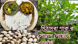 গাঁৱলীয়া জুতি ৰে ঘৰুৱাএসাজ।  Simple Assamese Recipe জুইত ৰন্ধা শাক-ভাতৰ জুতি লও আহক