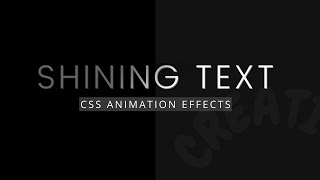 CSS Shining Text Animation Effects | Pure Html CSS Animation