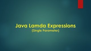 Lamda Expression with Single Parameter