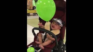 Baby Eli's first balloon