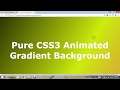 Pure CSS3 Animated Gradient Background | HTML and CSS.