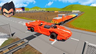 MAJOR TRAIN CRASHES #75 - Lego Toy Car Destruction - Brick Rigs Gameplay  @BeamNGwithRyan