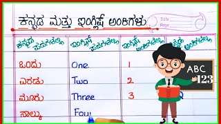 ಕನ್ನಡ ಮತ್ತು ಇಂಗ್ಲಿಷ್ ಅಂಕಿ ಸಂಖ್ಯೆಗಳು | members in Kannada | numbers in English | Kannada numbers