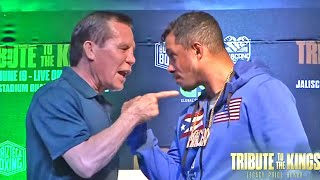 JULIO CESAR CHAVEZ SR TAUNTS MACHO CAMACHO JR DURING FACE OFF! BOTH GO FACE TO FACE AT FINAL PRESSER