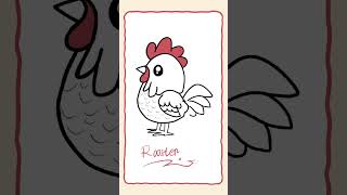 Draw a rooster #shorts #doodle #easydrawing