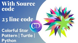 Draw colourful star pattern in python turtle | spiral of stars