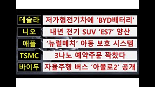 [News] 테슬라(Tesla), 니오(Nio), 애플(Apple), TSMC, 바이두(Baidu)