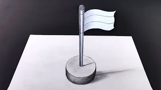 Flag Drawing | How to draw a 3D Flag