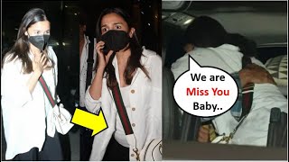 Soon To be Mom Alia Bhatt Flaunting Baby Bump At Mumbai & Ranbir Kapoor Giving Hug To Alia Bhatt In