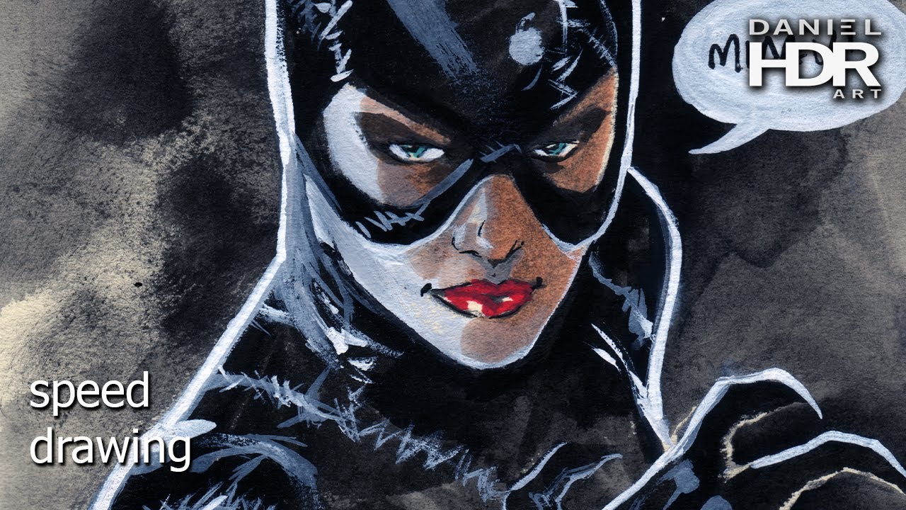 Speed Drawing Catwoman Batman Youtube