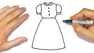 How to draw a Dress Step by Step | Woman Dress Drawing Lesson