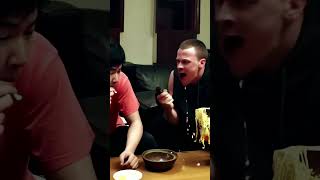 EPIC RAMEN BATTLE: Who Will Slurp and Smoke Their Way to Victory?! #1 🍜🔥 #funny #eatingramen #memes