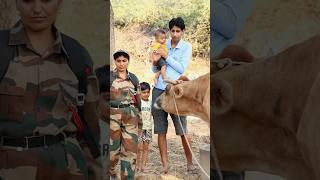 Indian army 🇮🇳 Mother Village family life Motivational Story #shorts #viral #army #maa #cow