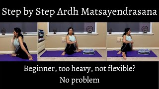 Ardh Matsayendrasana for beginners, heavy person, or not flexible Half Fish Pose