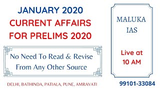 January 2020 - Prelims 2020 Current Affair