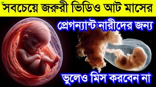 গর্ভাবস্থার ৮ মাসে শিশুর সাথে কি ঘটে? || ৮ম মাসের লক্ষণ, শিশুর বিকাশ, পরিবর্তন ও সতর্কতাগুলো দেখুন!