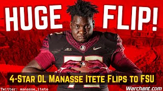 MONSTER FLIP! | #FSU LANDS 4 ⭐️  OL, former USC commit  Manasse Itete | FSU Football Recruiting