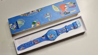 Swatch BLUE SKY, BY VASSILY KANDINSKY 2022 - SWATCH X CENTRE POMPIDOU - NEW Gent - SUOZ342 - 5/6