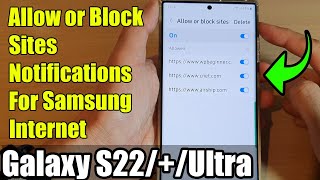 Galaxy S22/S22+/Ultra: How to Allow or Block Sites Notifications For Samsung Internet