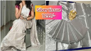 Silver tissue/Gold tissue Uppada cotton sarees