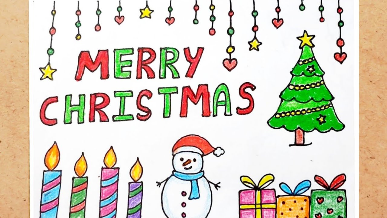 Christmas Greeting Card Drawing - YouTube