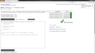 CodingBat - Java Warmup-1 Solution - monkeyTrouble