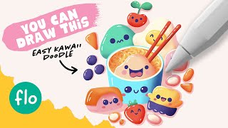 PROCREATE Easy Kawaii Food Drawing - Step by Step Procreate Tutorial