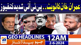 PTI 'confused' over Imran Khan's X account handling | Geo News at 12 AM Headlines | 2nd June 2024