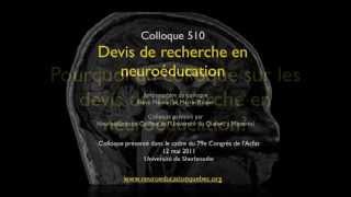 Devis de recherche en neuroéducation : introduction au colloque