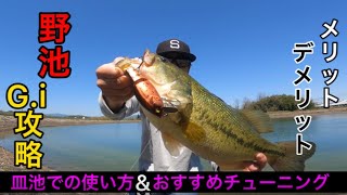 【バス釣り】レイドジャパンG.i野池で使ったらすぐにデカバスきた！【グラビティインパクト】